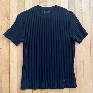 Emporio Armani Black Medium Ribbed Tee